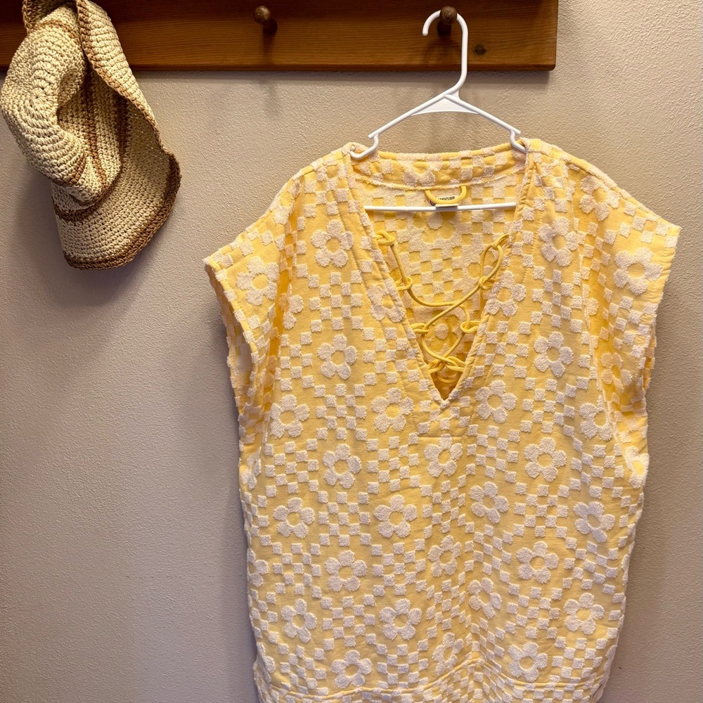 Sand Cloud Organic Cotton Floral Checker Beach Coverup - Picture 2 of 5